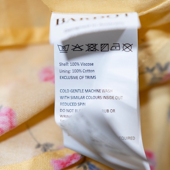 NEW Bardot Midi Bow Tie Yellow Ditsy Floral Flower Print Pattern Dress 8 - Picture 3 of 4